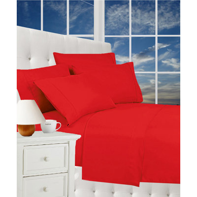 Microfiber Percale Sheet Set with Deep Pocket Fitted Sheet