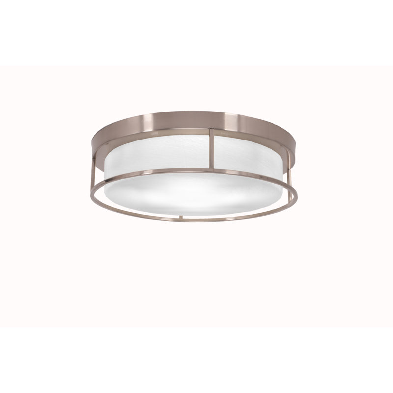 Plafonnier encastré, avec verre, Coloré, Nickel brossé, H 5,25 po x l 5,25 po x P 18 po