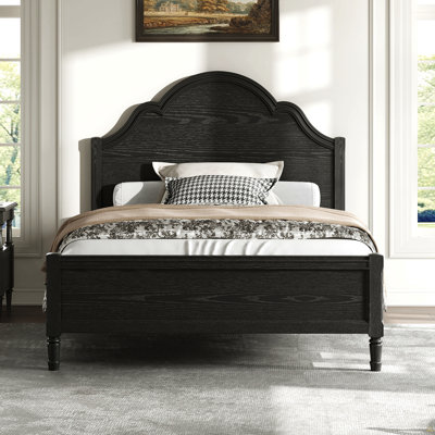 Full Size Wood Platform Bed with Headboard and Footboard