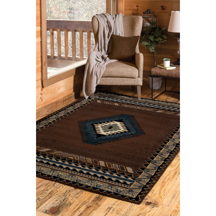 Tapis brun à bordure Hyacinthe