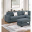 3 pièces, salon, en forme de L, gris foncé, toile de jute, boutons, rangement-1310279664