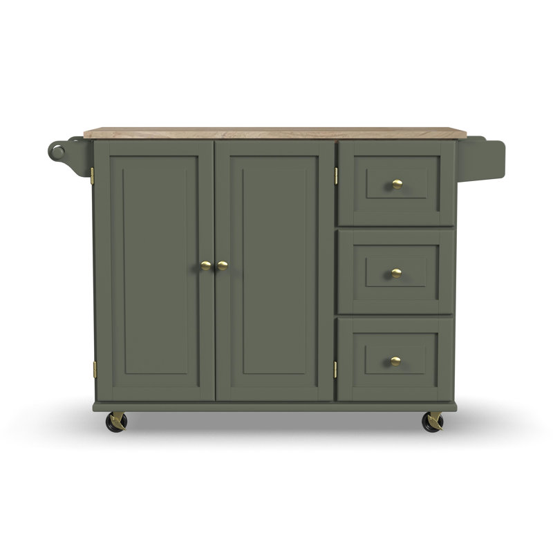 Arlonda Solid Wood Top Kitchen Cart