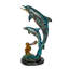 Statue de sirène en bronze enchanteresse avec deux dauphins Nifao
