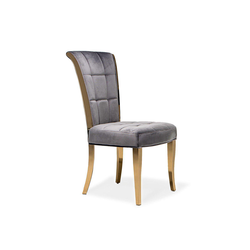 Chaise d'appoint rembourrée Eurydamas, Gris