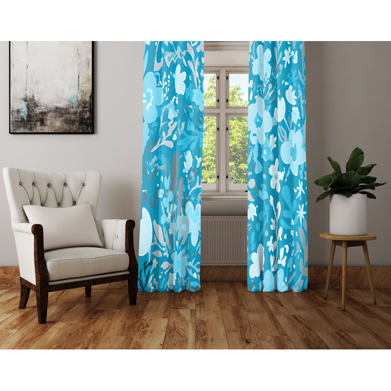 Paire de rideaux semi-transparents en polyester Danytza, L 40 po x L 82 po