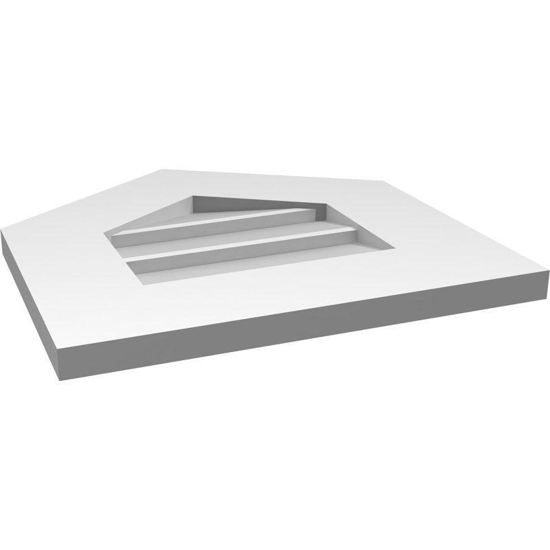 Peaked Top Surface Mount Signature Urethane Non-Functional Gable Vent 8/12 Pitch Primed Tan, 16" H x 16" W x 1" D