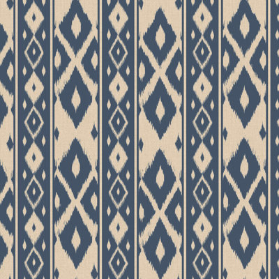 Joules Ikat Stripe Red Wallpaper