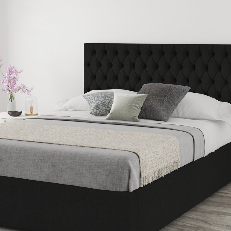 Upholstered Headboard, Linen Ebony, Kingsize (5')