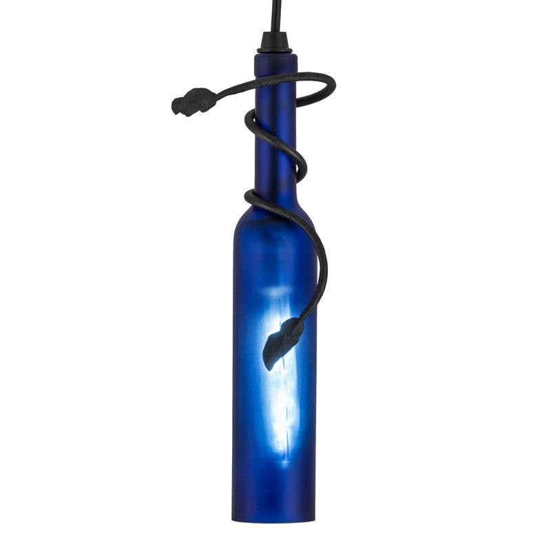Greenbriar Oak 1 - Light Pendant, Frosted Blue, 84" H x 4" W x 4" D