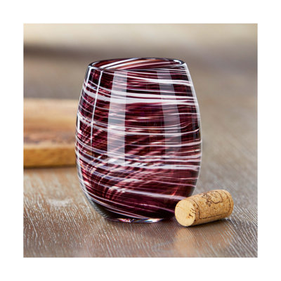 Swirl Stemless Wine Glass Orange