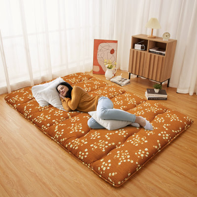 Printed Japanese Futon Mattress, Portable Tatami Mattress Mat Floor Lounger Bed