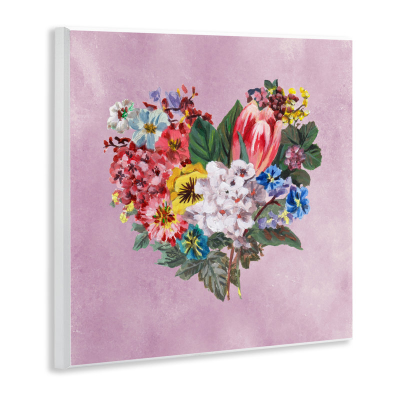 Plaque murale en forme de cœur de fleurs de jardin, design par Melissa Wang