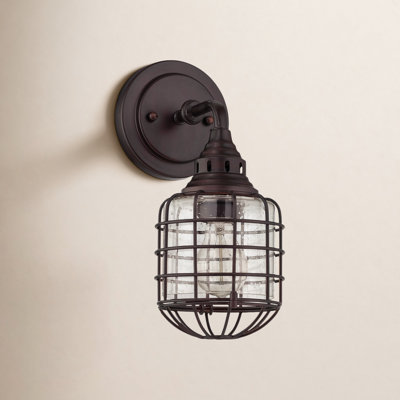 Keefer Single Light Glass Dimmable Armed Sconce