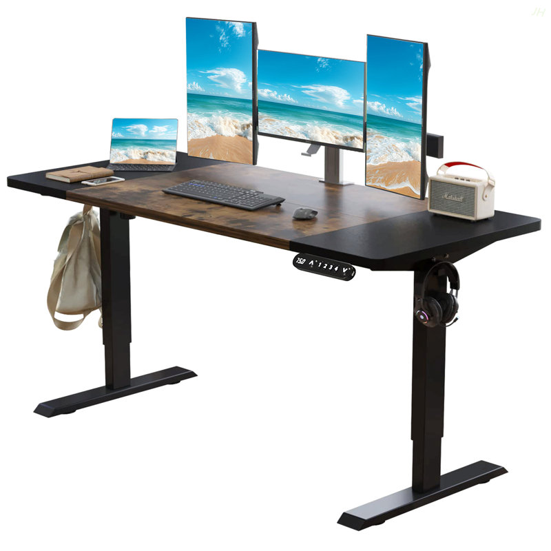 Bureau pour travailler debout électrique debout, debout et debout avec planche de raccordement 63 po x 30 po