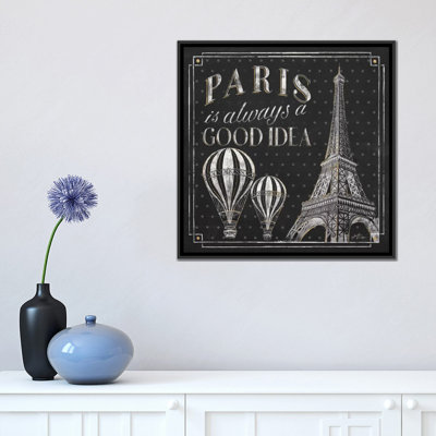 « vive paris v », art textuel sur toile tendue