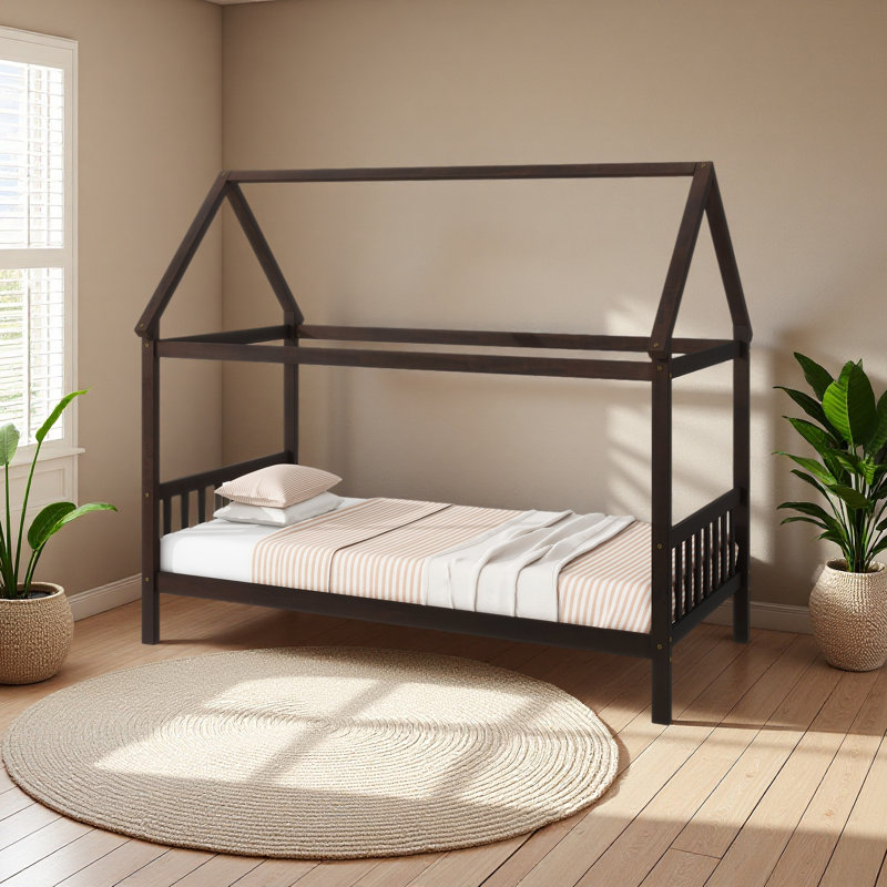 Twin House Bed With Headboard And Footboard, Esspresso