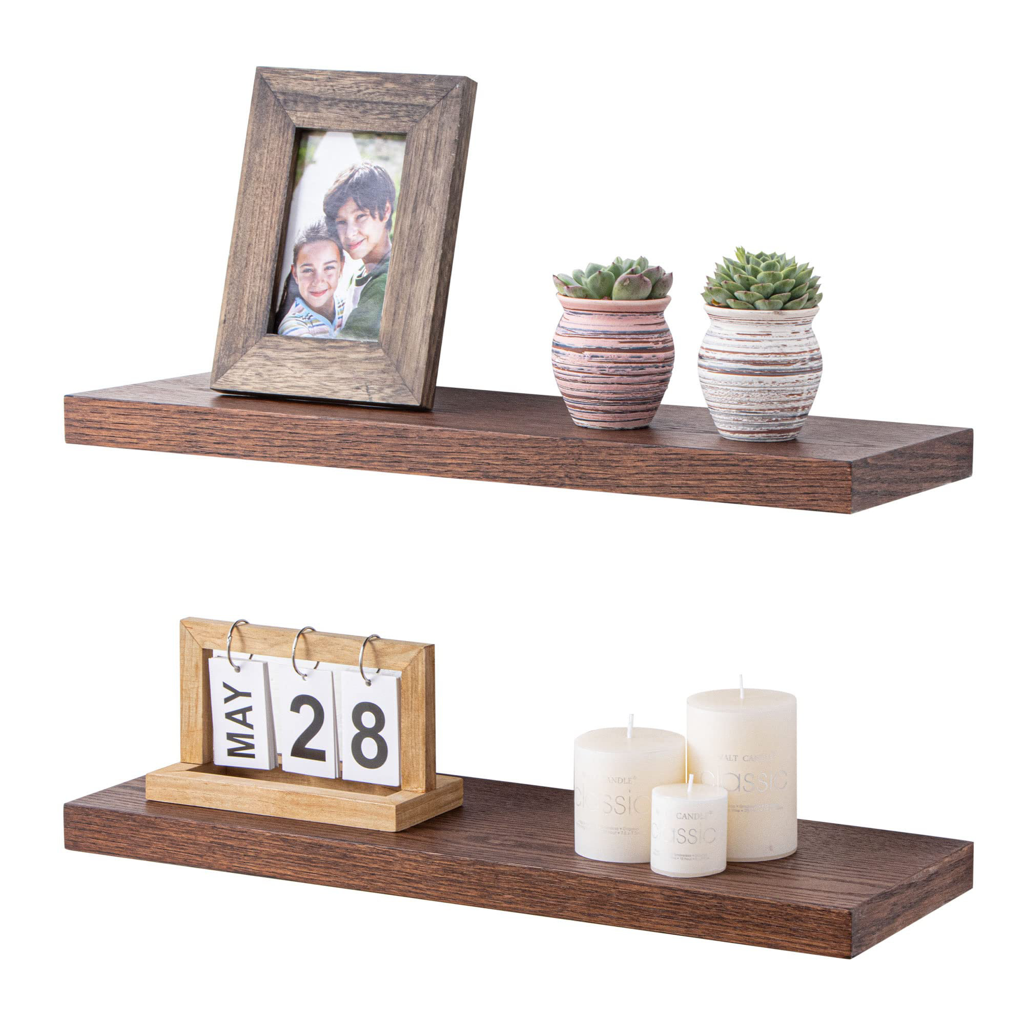 Latitude Run® Zeilah 2 Piece Oak Veneer Floating Shelf for Wall