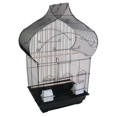 Huron 20.25'' Aluminum Pointed Top Table Top Bird Cage with Perch