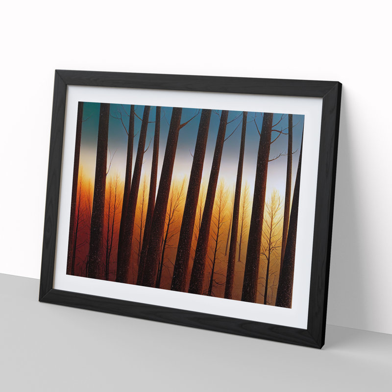 Soulful Winter Forest - Single Picture Frame Print, 46cm H x 64cm W x 2cm D, Black