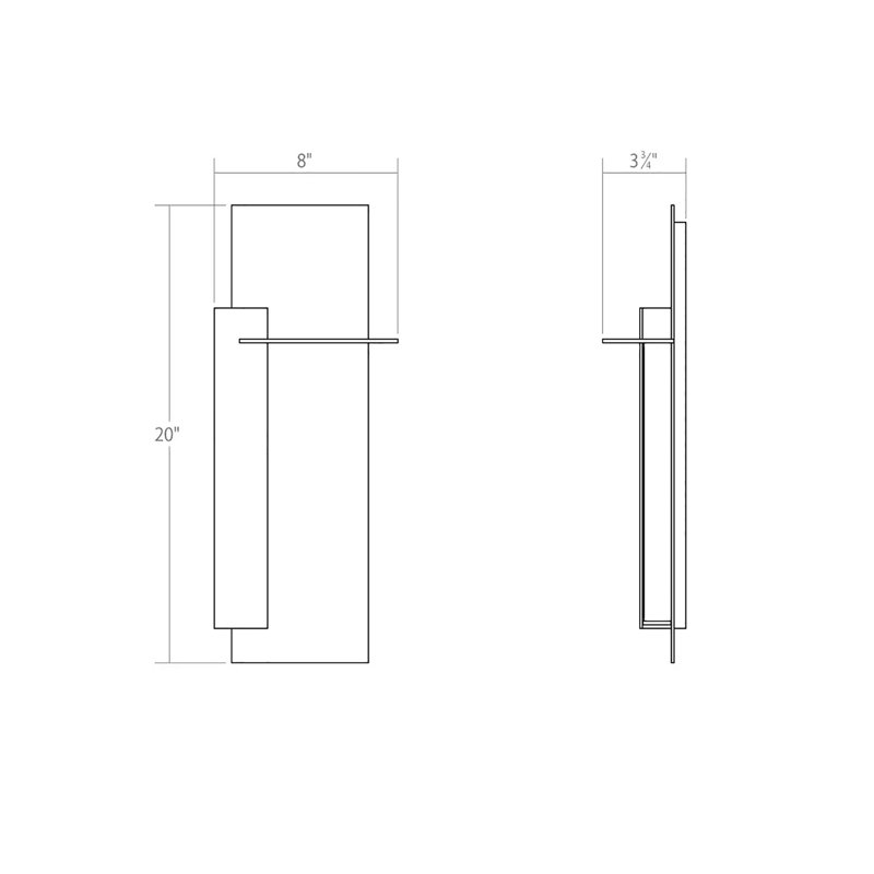 Backgate™ 1 - Light LED Flush Mounted Sconce, 30" H x 8.25" W x 3.75" D, Textured White