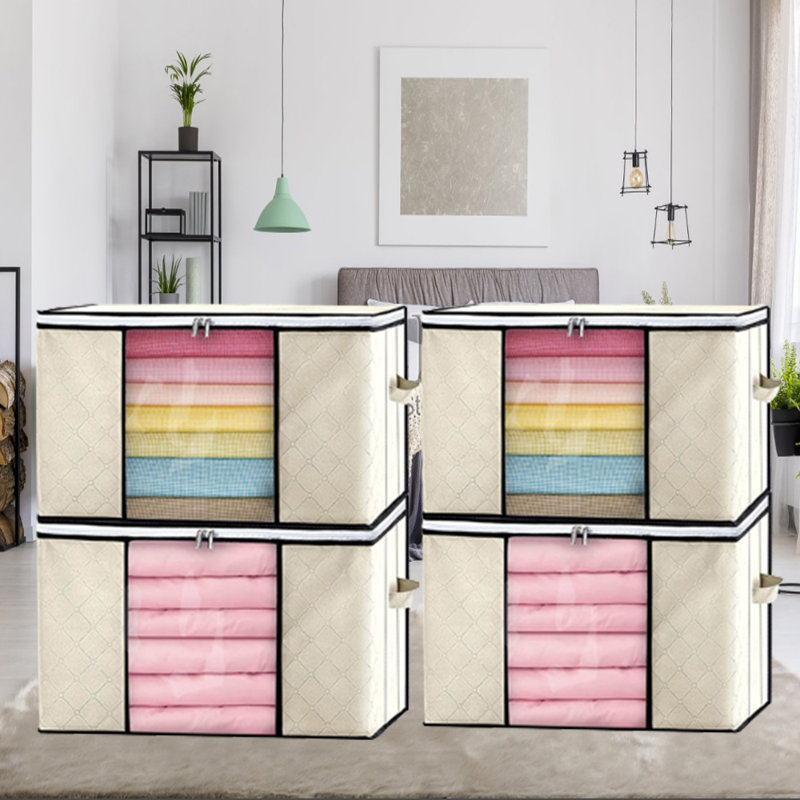 Ensemble de sacs de rangement en tissu, Beige