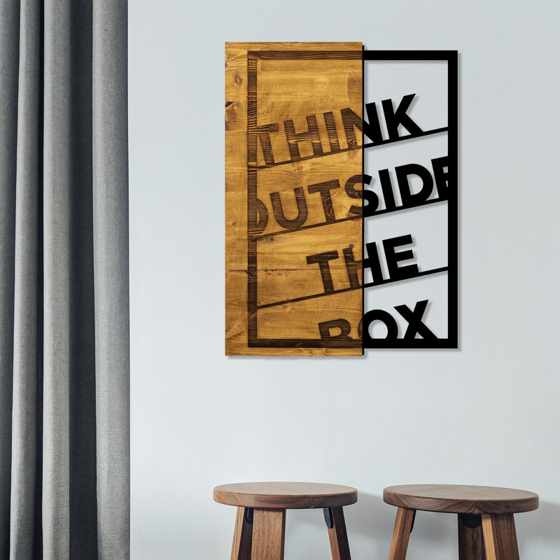 Decorative Wooden Wall Accessory - Walnut & Black, 16.5 x 22.8 inches | 50% Wood (Thickness: 1.2 inches) & 50% Metal | Easy Wall Hanging Design | Unique Grain Patterns for Stylish Home Decor