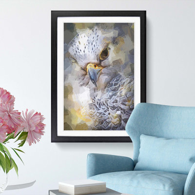 Hawk Bird in a Golden Light in Abstract - Picture Frame Graphic Art Print on MDF