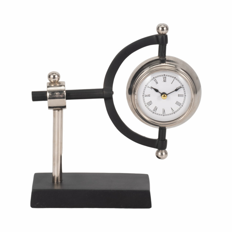Horloge de bureau Tia, Argent / noir