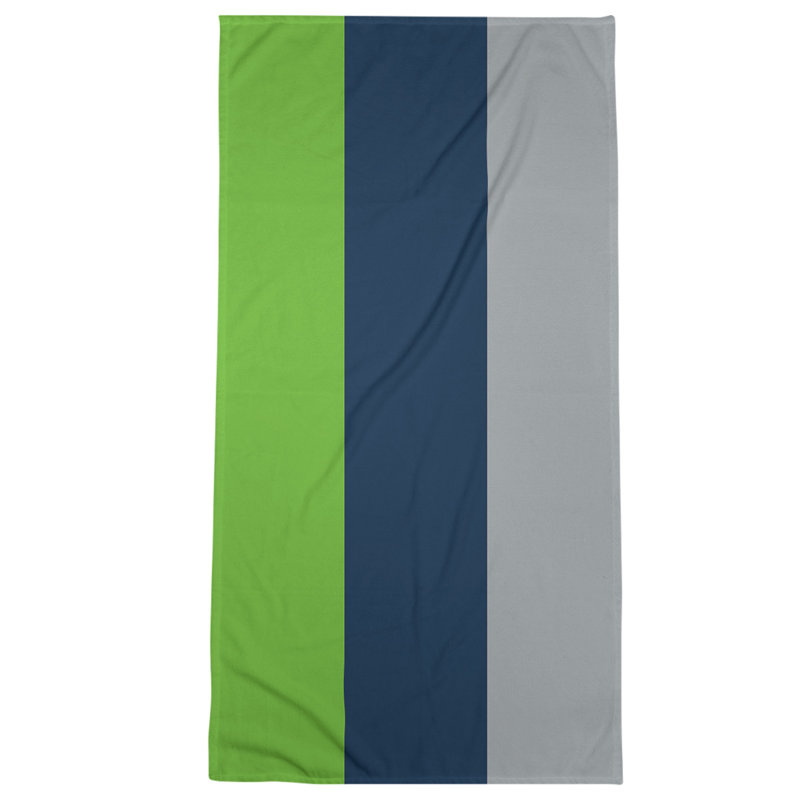 Bath Towel, Green/Prussian Blue/Gray