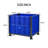 Collapsible Bulk Container With  Doors, Solid Wall,Total Capacity Of 600 Lbs Stacks Up To 4 High For A Total Of 2000 Lbs, Blue
