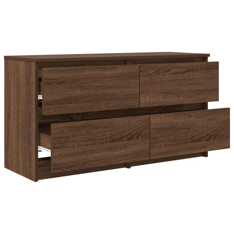 TV Cabinet 100X35x54 Cm Engineered Wood, Brown Oak