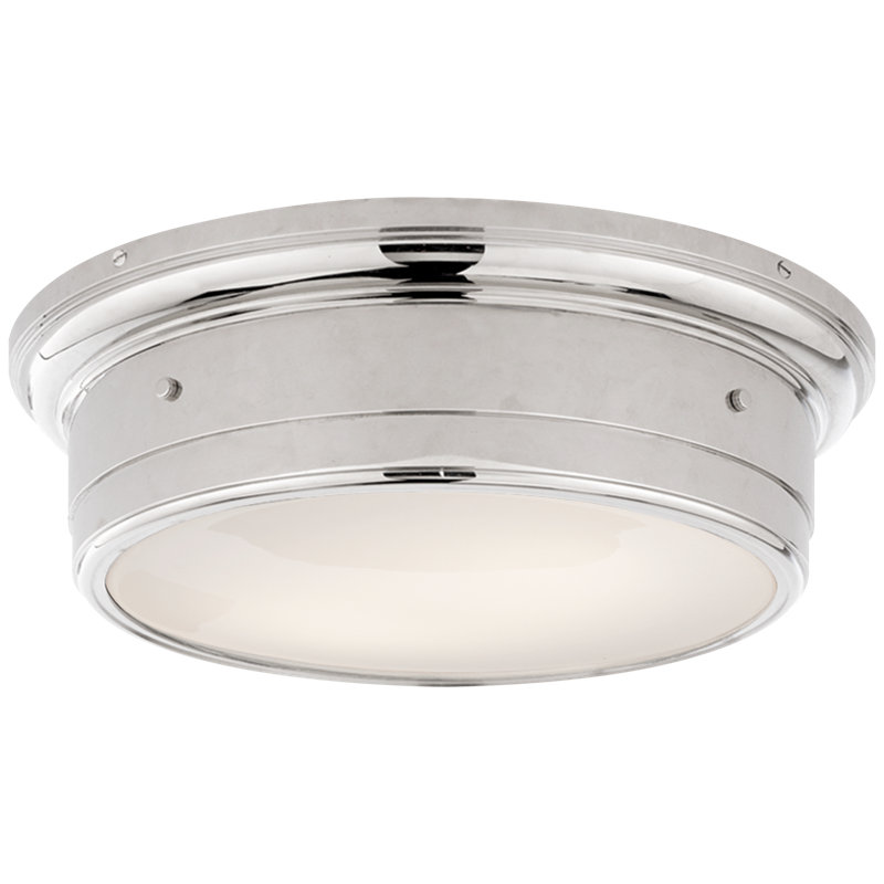 Siena Small Flush Mount, Polished Nickel, 4.5" H x 14" W x 14" D