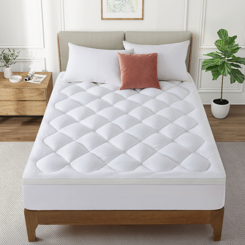 Surmatelas en mousse matelassée ultra moelleux avec poche profonde, Grand lit