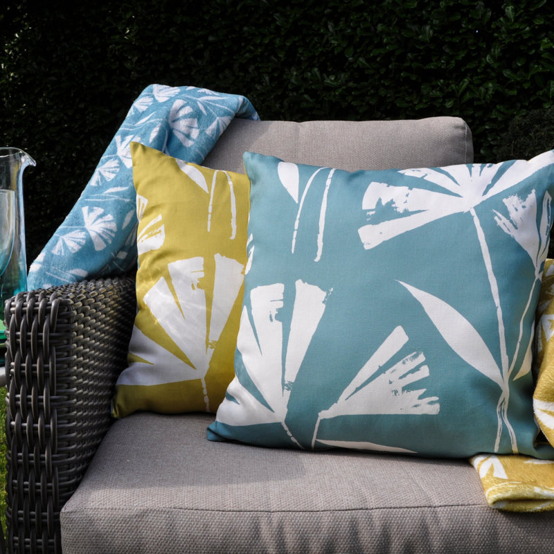 Alma Outdoor Indoor / Outdoor Floral Square Throw, Cushion Cover Only - No Insert