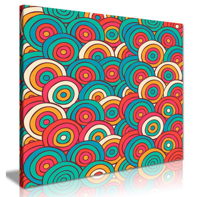 Scribble Circles - Wrapped Canvas Print