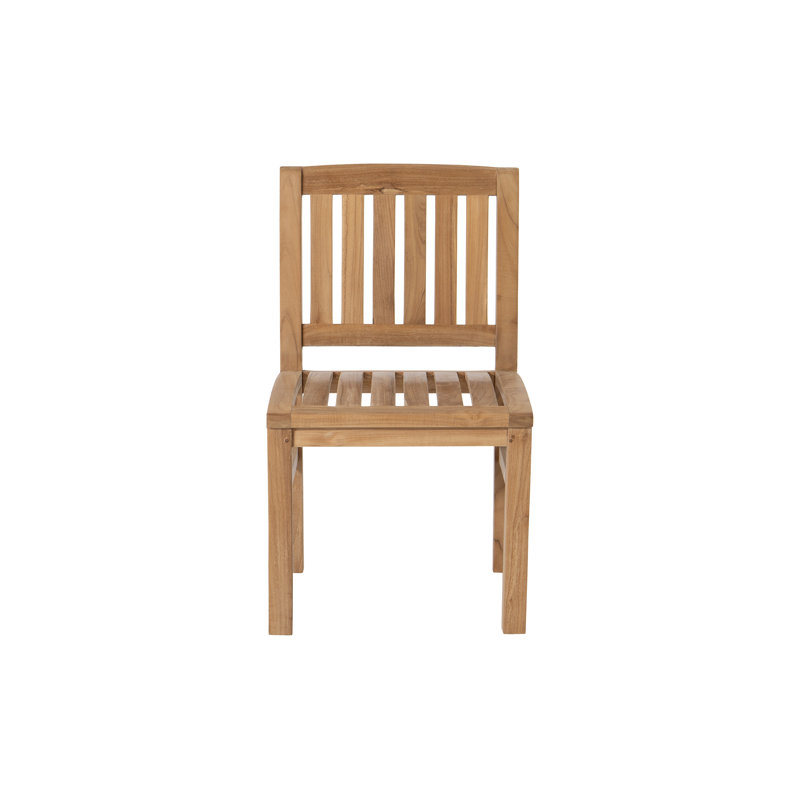 Huntington Fabric Mission Back Side Chair, Teak, White