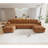 141.7" U Shaped Chenille Upholstered Sofa With Throw Pillows And Ottoman For Living Room, Lounge, Office Space-1459418613