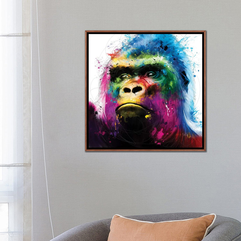 « Gorilla » par Patrice Murciano, impression d’art graphique, Cadre bois classique, Pas de tapis
