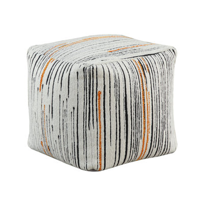 Ari 16" Modern & Contemporary Jacquard Pouf with Non-Slip Stability, Lightweight Polystyrene Bead Filling
