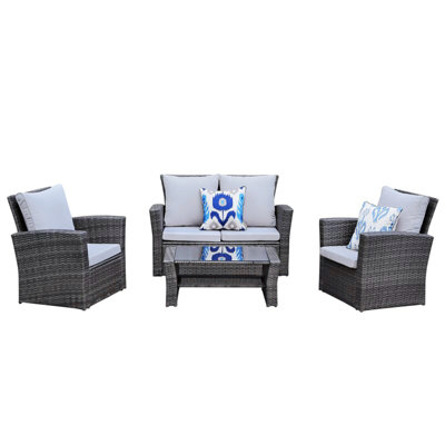 4-Pieces Outdoor Patio Furniture Set, Outdoor Furniture