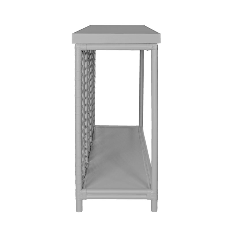 Liam 60 in. Solid Wood Console Table, Light Gray