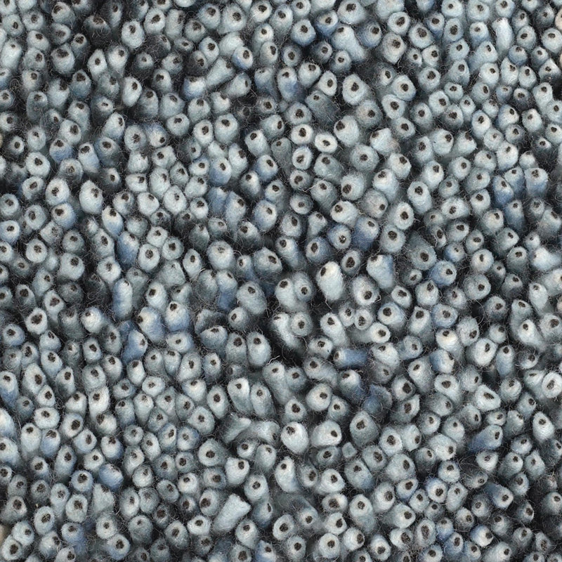 Ambiance Wool Abstract Area Rug in Blue, Round 7'9"