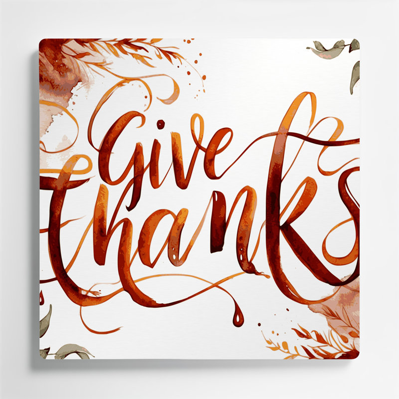 Art mural en métal "Thanksgiving donner", 32" H x 32" W