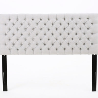 Grey Fabric Headboard For Queen Bed, Contemporary Bedroom Decor, Upholstered, Assembly Necessary Elegant Bedroom, Size, Included
