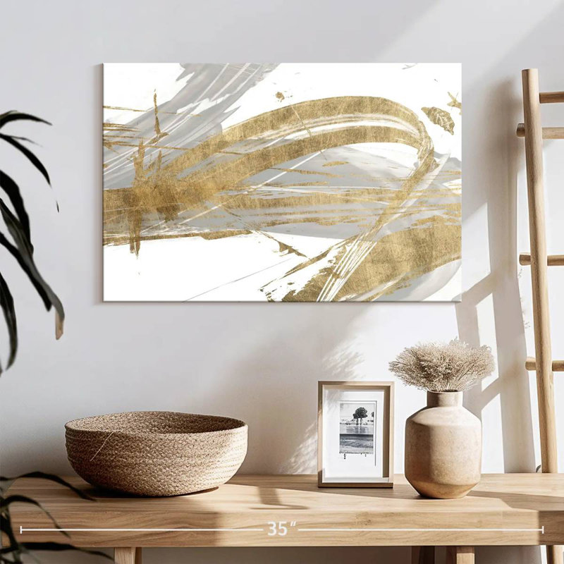 Gold And Grey II, H 16 po x l 24 po