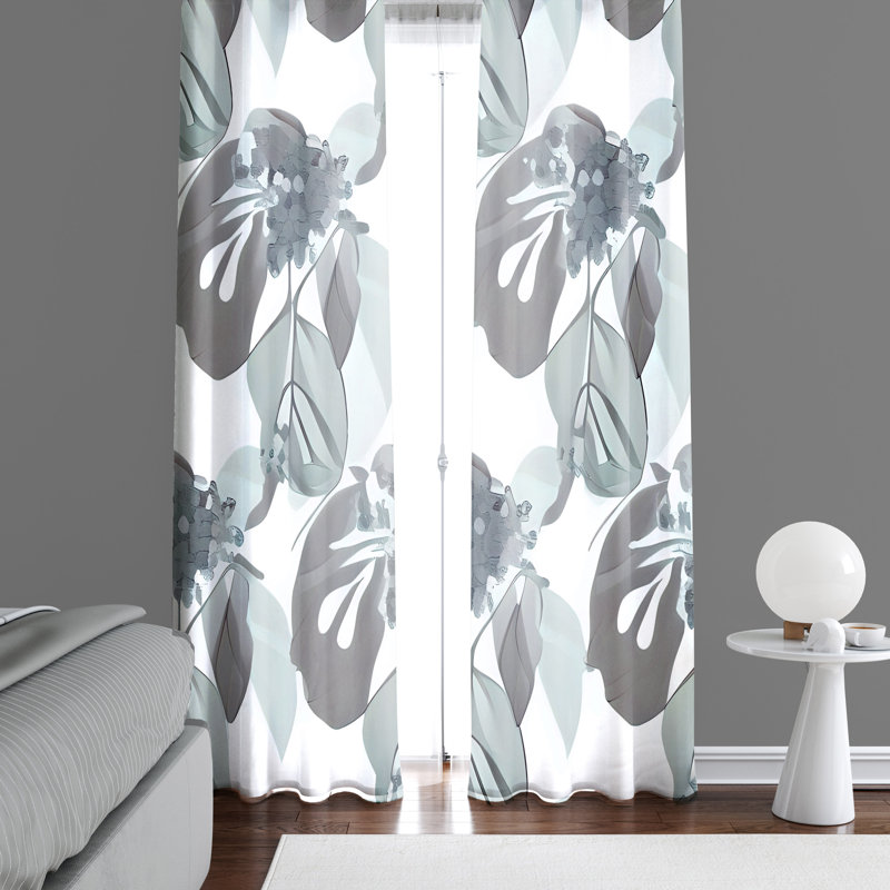 Diori Semi Sheer Curtain Pair, 40" W x 61" L
