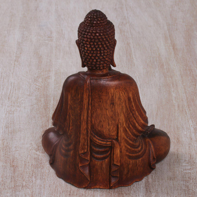 Novica Buddha With Vitarka Mudra Wood Sculpture