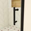 54 po X P 71 po Porte de douche à cadre pivotant H au fini noir mat-120047447