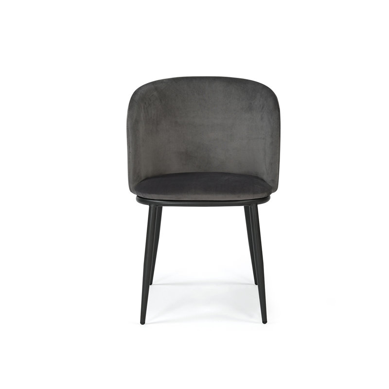 Frida Set of 2 Velvet Dining Chairs, Grey