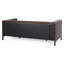 Canapé contemporain en cuir noir Mid-Century avec coutures en losanges capitonnées et structure en bois d'hévéa-1409757990